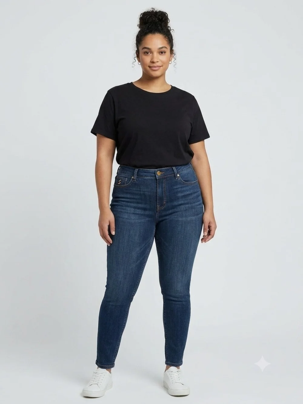 Seven 7 Classic High-Rise Skinny Jeans in Dark Blue - Picture 1 of 5